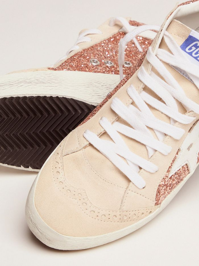 GOLDEN GOOSE Mid Star Sneakers With Pink-gold Glitter