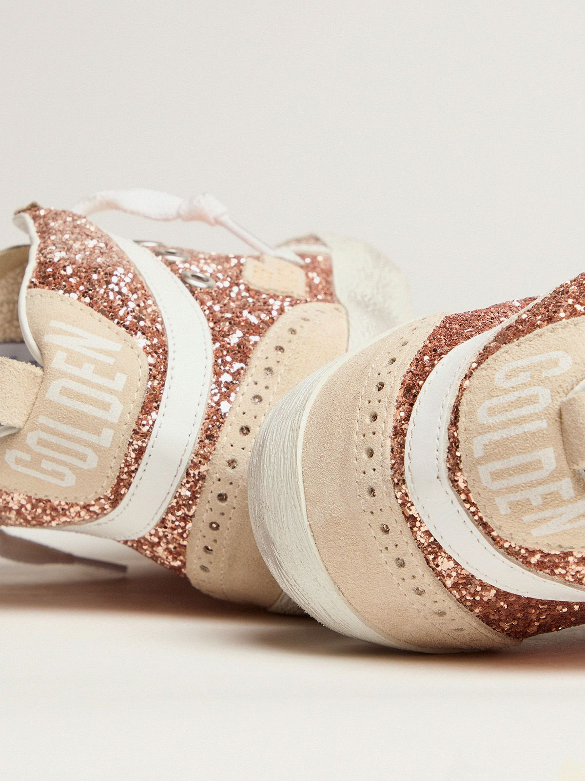 GOLDEN GOOSE Mid Star Sneakers With Pink-gold Glitter