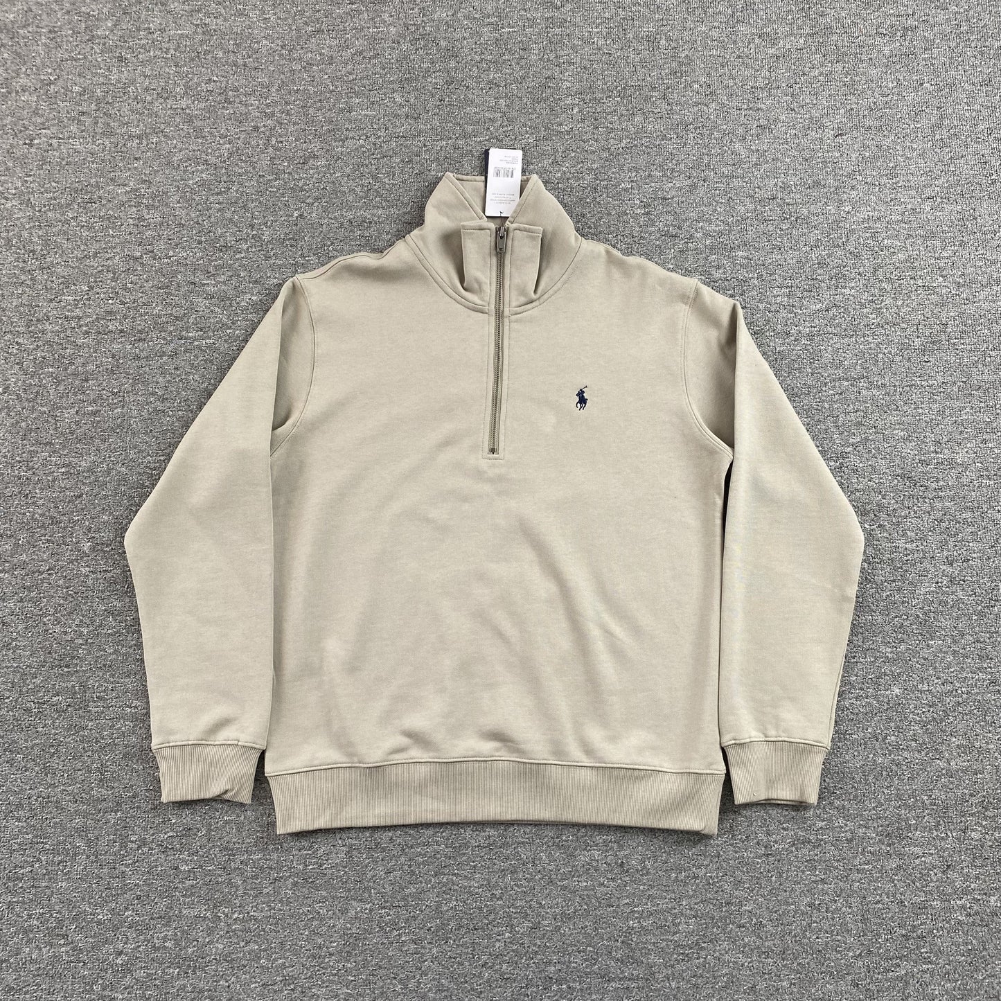 POLO RALPH LAUREN QUARTER ZIP SWEATSHIRT BEIGE