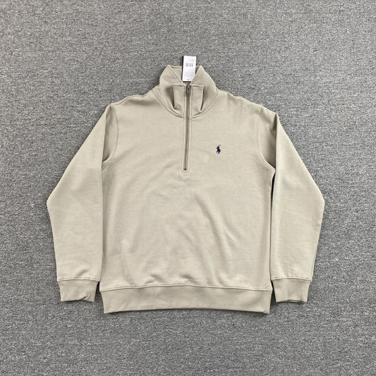 POLO RALPH LAUREN QUARTER ZIP SWEATSHIRT BEIGE