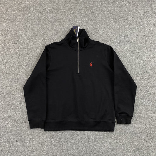 POLO RALPH LAUREN QUARTER ZIP SWEATSHIRT BLACK