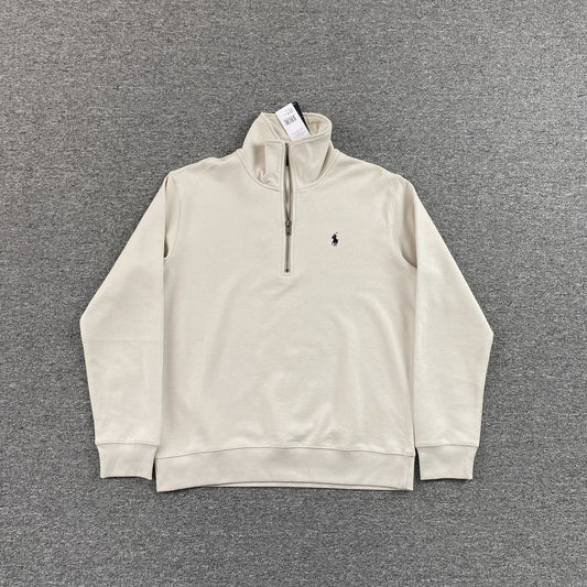POLO RALPH LAUREN QUARTER ZIP SWEATSHIRT WHITE