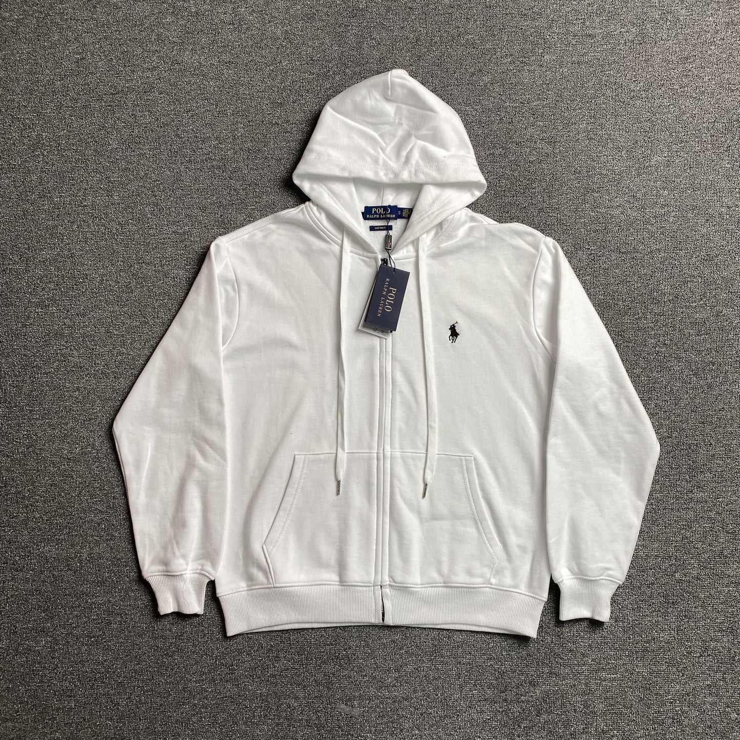 POLO RALPH LAUREN ZIP-UP HOODIE WHITE