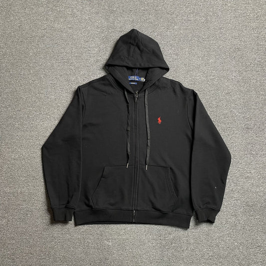 POLO RALPH LAUREN ZIP UP HOODIE BLACK