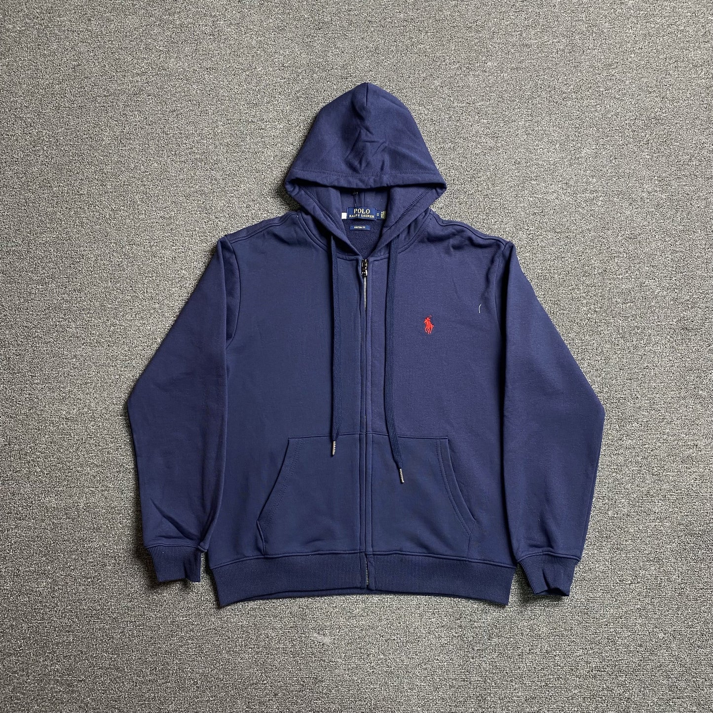POLO RALPH LAUREN ZIP UP HOODIE NAVY