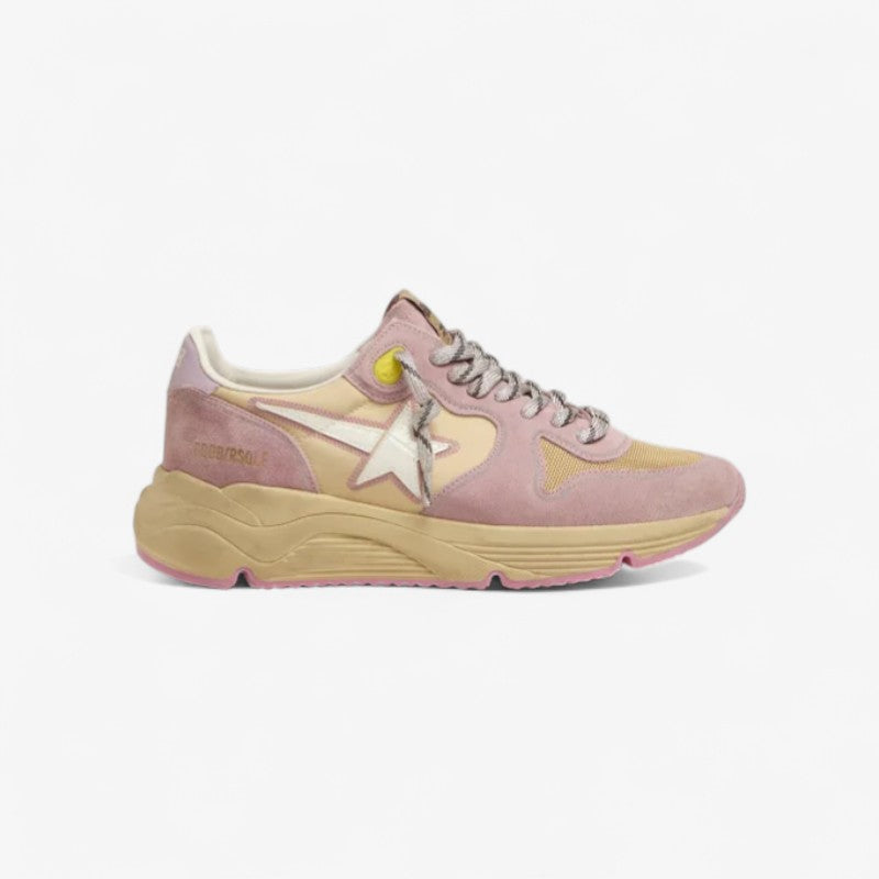 GOLDEN GOOSE Pastel Pink Running Sole Sneakers With White Star