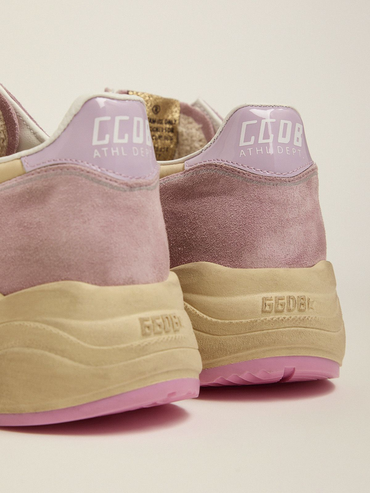 GOLDEN GOOSE Pastel Pink Running Sole Sneakers With White Star