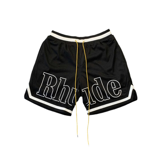 SHORT RHUDE COURT LOGO NOIR/BLANC