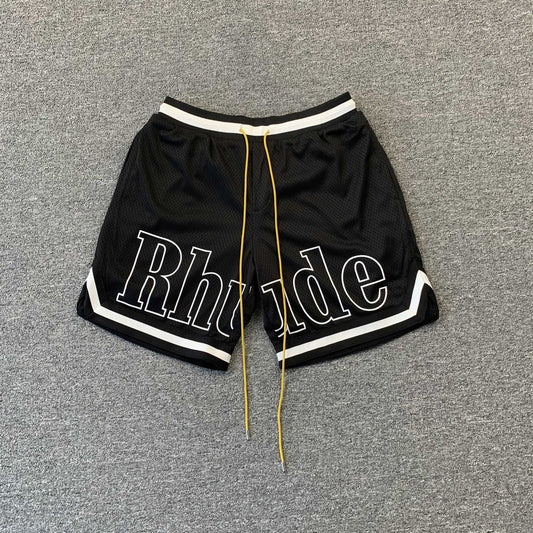 SHORT RHUDE COURT LOGO NOIR/BLANC