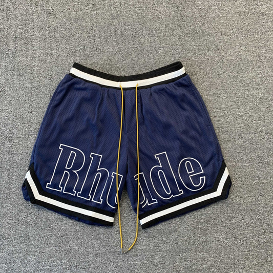 SHORT RHUDE COURT LOGO BLEU MARINE