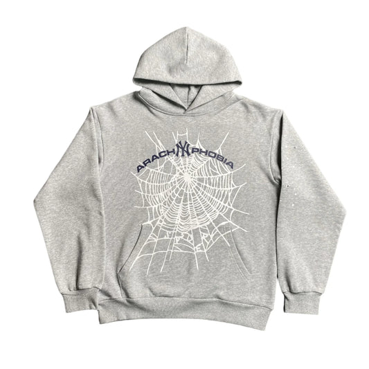 Sweat à capuche SP5DER ARACH NY PHOBIA gris cendre