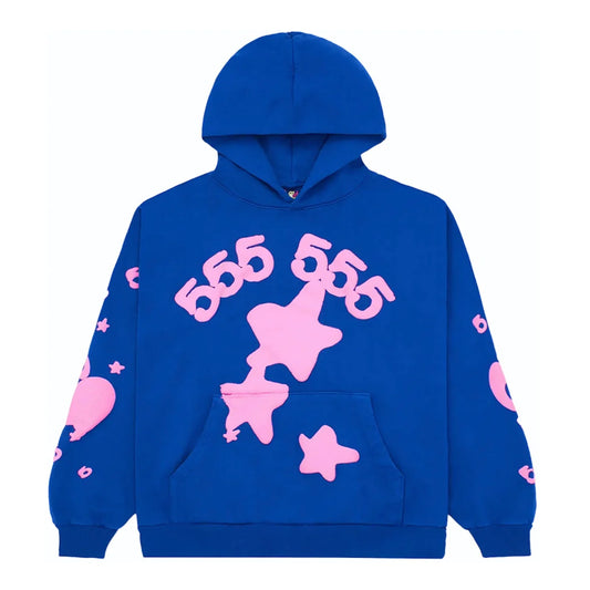 Sweat à capuche SP5DER BELUGA bleu