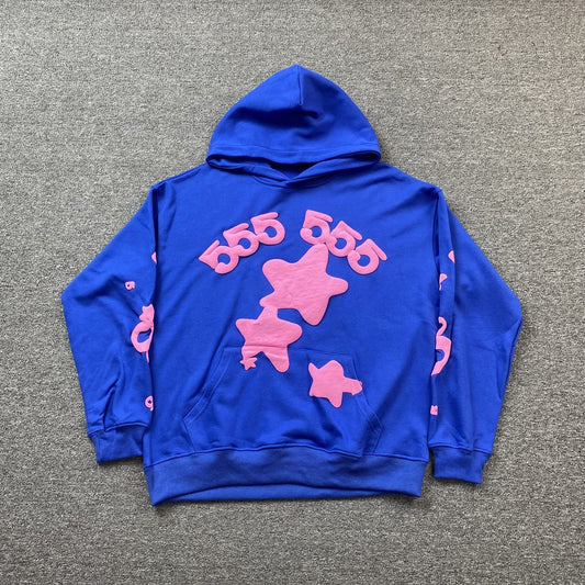 Sweat à capuche SP5DER BELUGA bleu