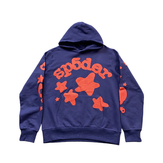 Sweat à capuche SP5DER BELUGA bleu marine