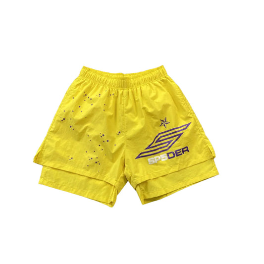 Short SP5DER OG WEB double couche jaune