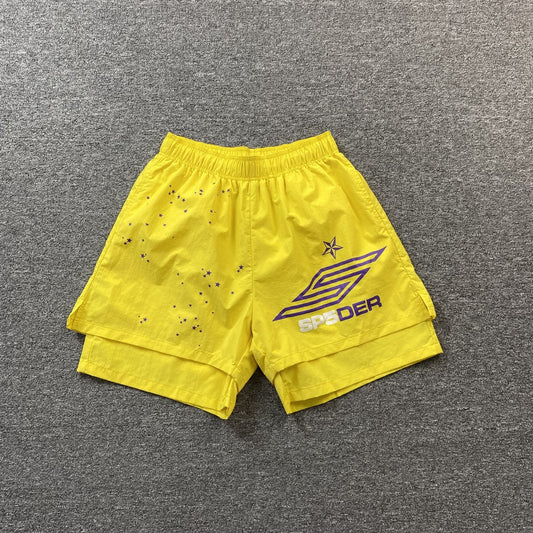 Short SP5DER OG WEB double couche jaune