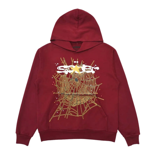 Sweat à capuche avec logo SP5DER bordeaux