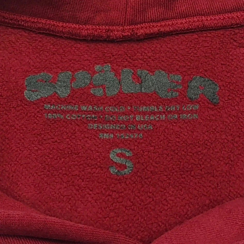 Sweat à capuche avec logo SP5DER bordeaux