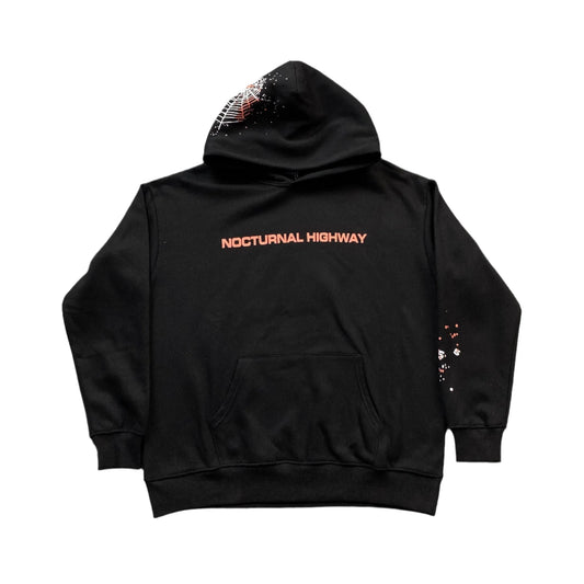 Sweat à capuche SP5DER NOCTURNAL HIGHWAY noir