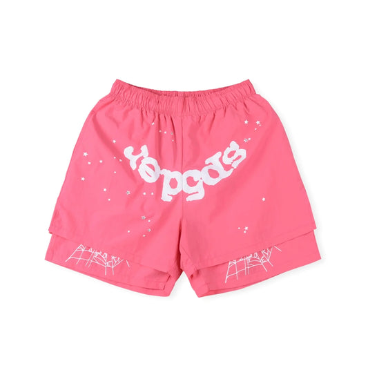 Short SP5DER OG WEB double couche rose