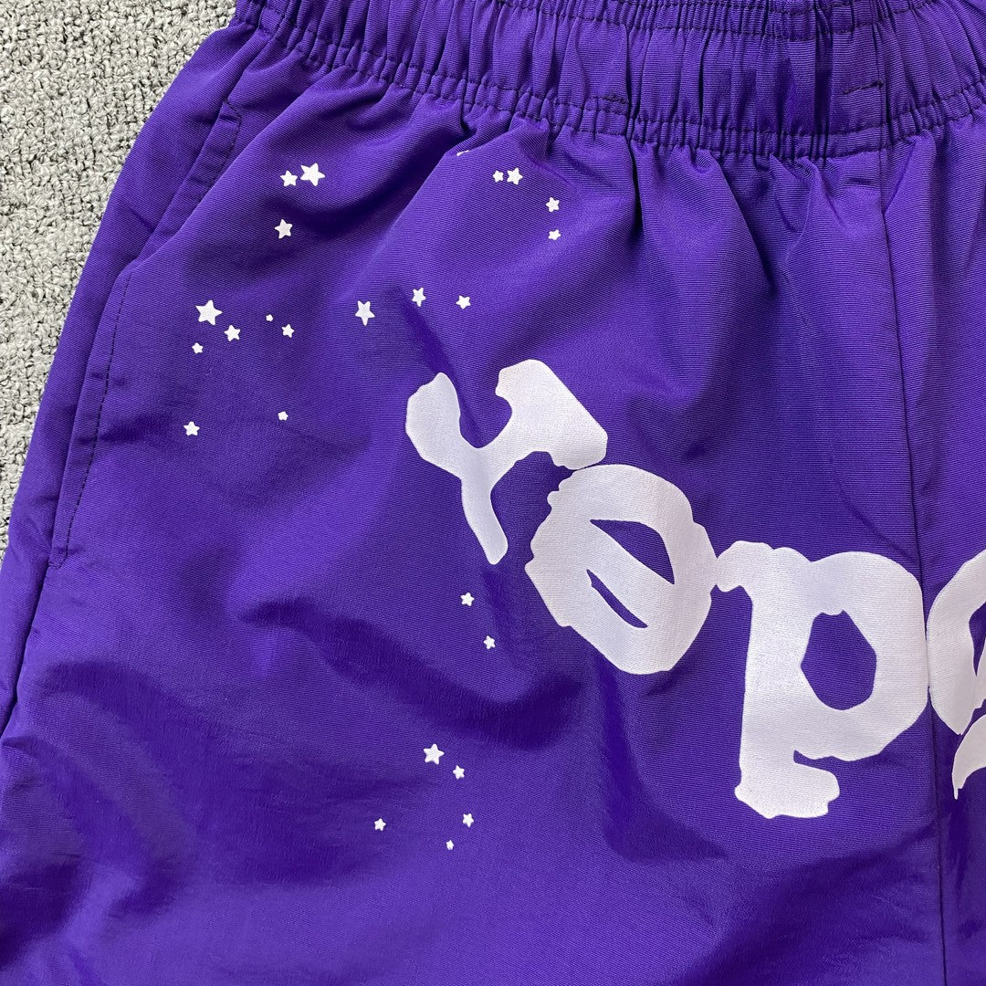 Short SP5DER OG WEB double couche violet