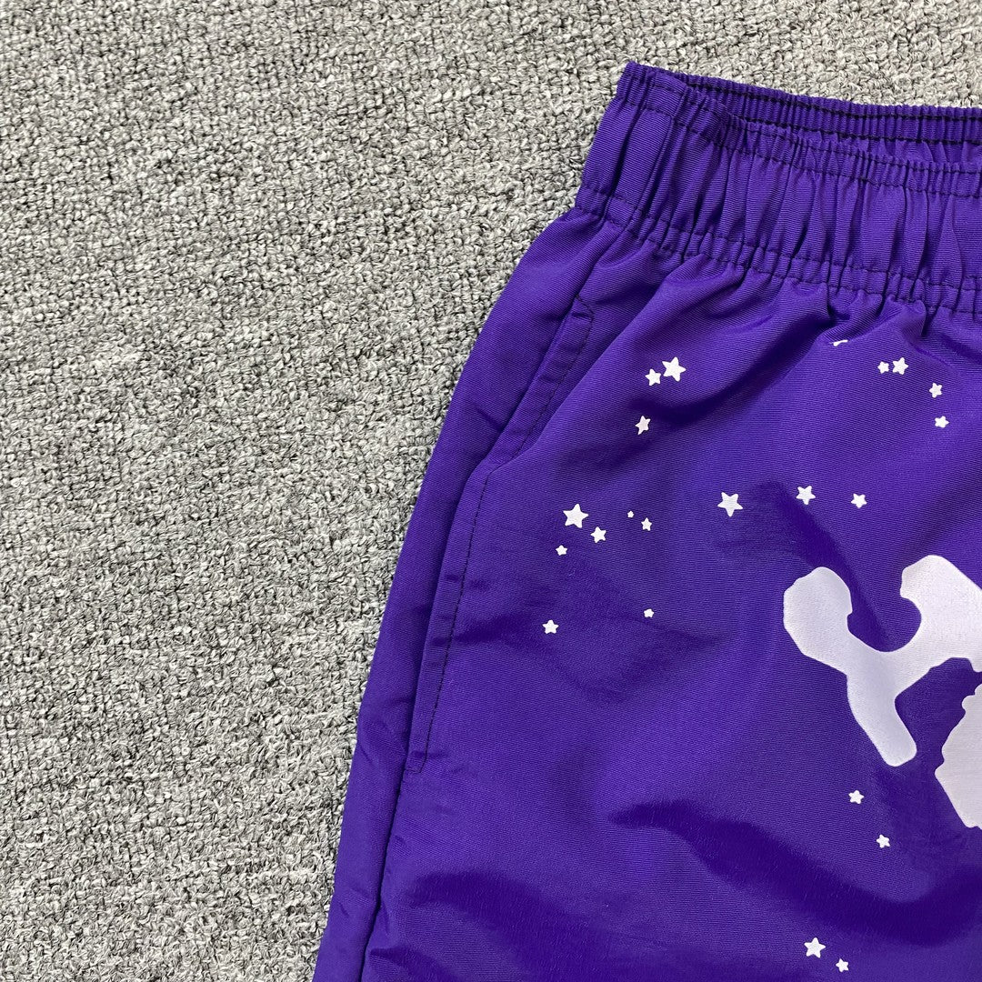 Short SP5DER OG WEB double couche violet