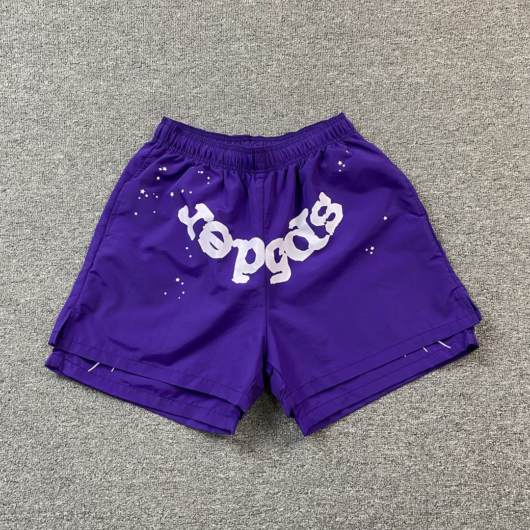 Short SP5DER OG WEB double couche violet