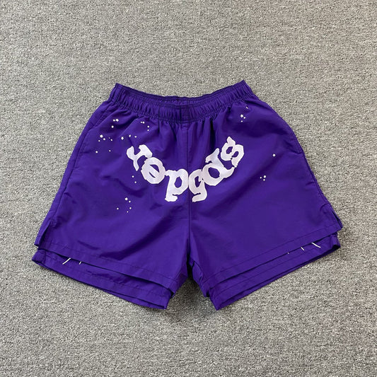 Short SP5DER OG WEB double couche violet