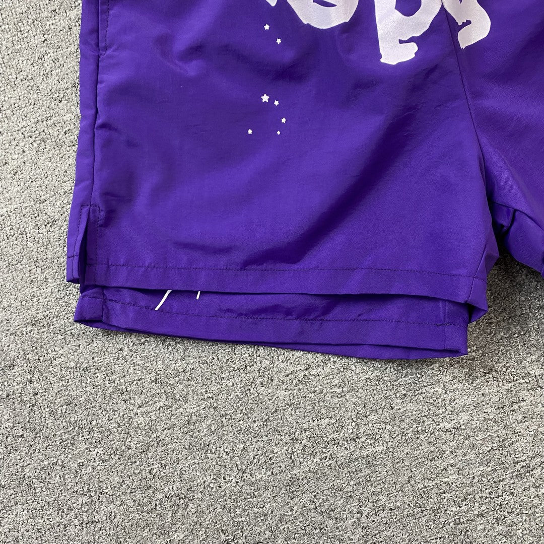 Short SP5DER OG WEB double couche violet