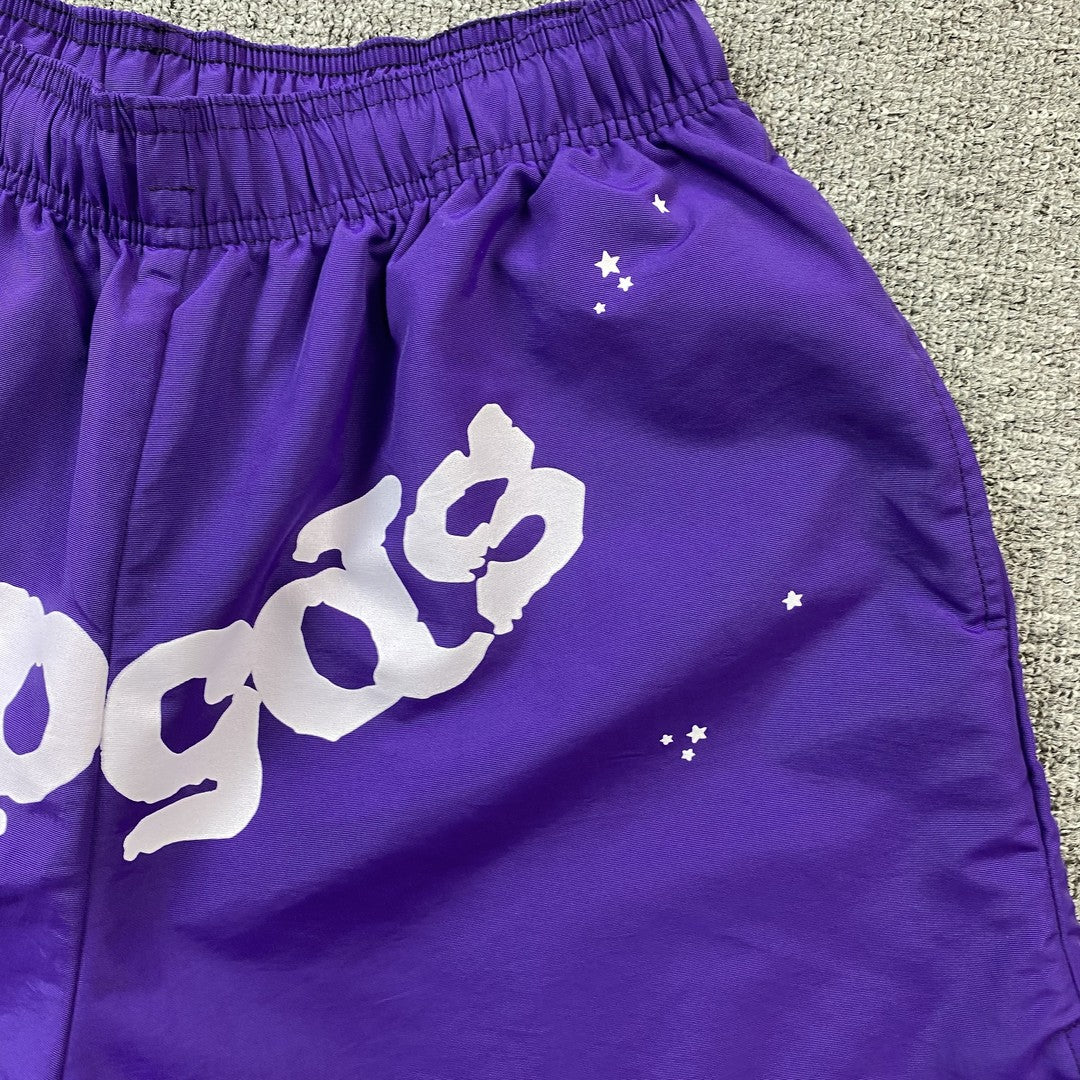 Short SP5DER OG WEB double couche violet