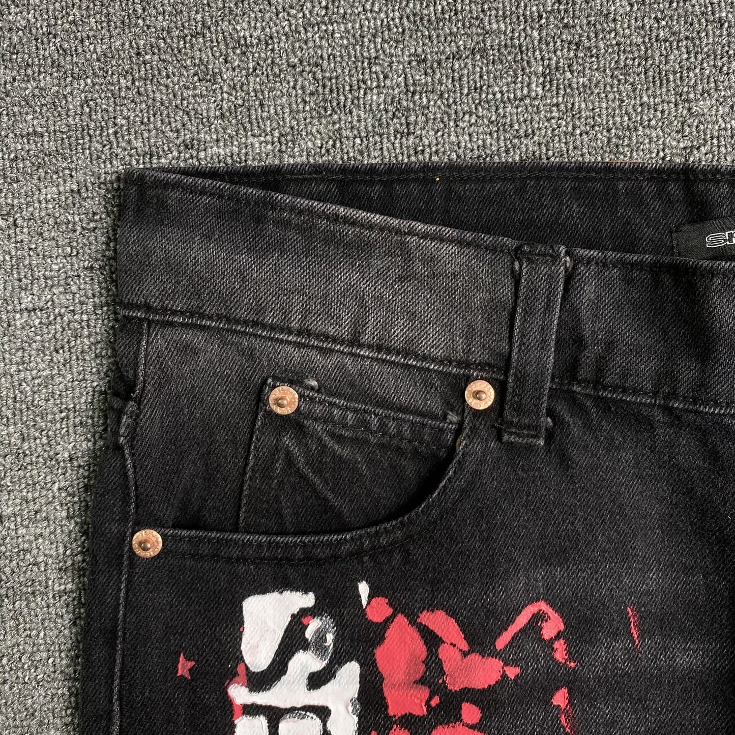 Jean SP5DER PEINT MOTO noir