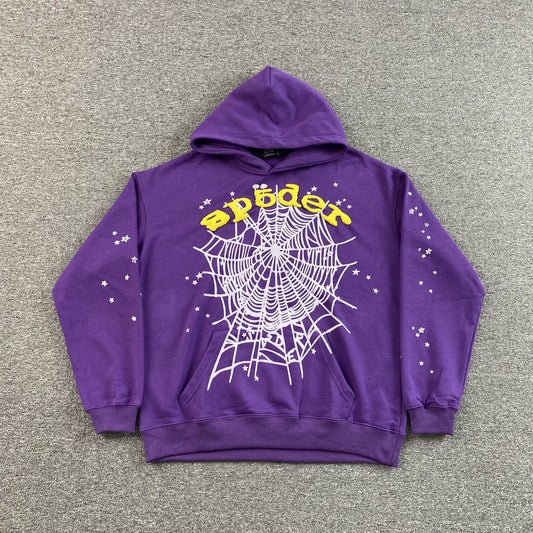 Sweat à capuche SP5DER STAR OG WEB V2 slime violet