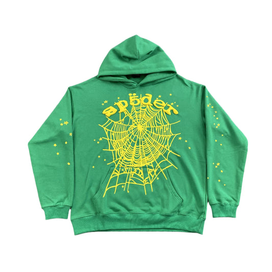 Sweat à capuche SP5DER STAR OG WEB V2 slime vert