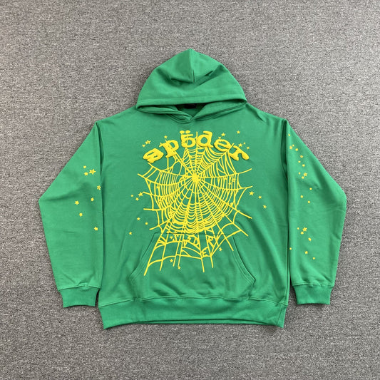 Sweat à capuche SP5DER STAR OG WEB V2 slime vert