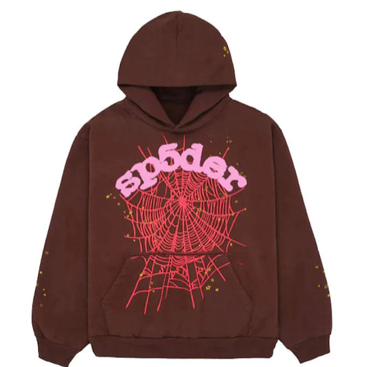 Sweat à capuche Web SP5DER marron