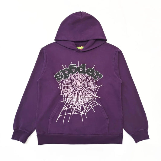 Sweat à capuche Web SP5DER violet
