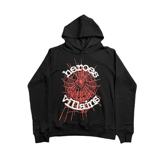 Sweat à capuche SP5DER x METRO BOOMIN HÉROS ET MÉCHANTS NOIR