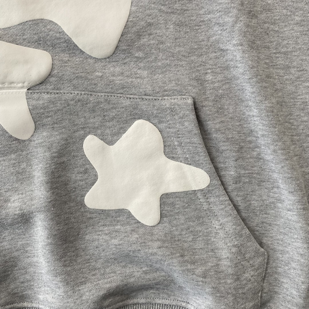 Sweat à capuche SP5DER BELUGA gris chiné