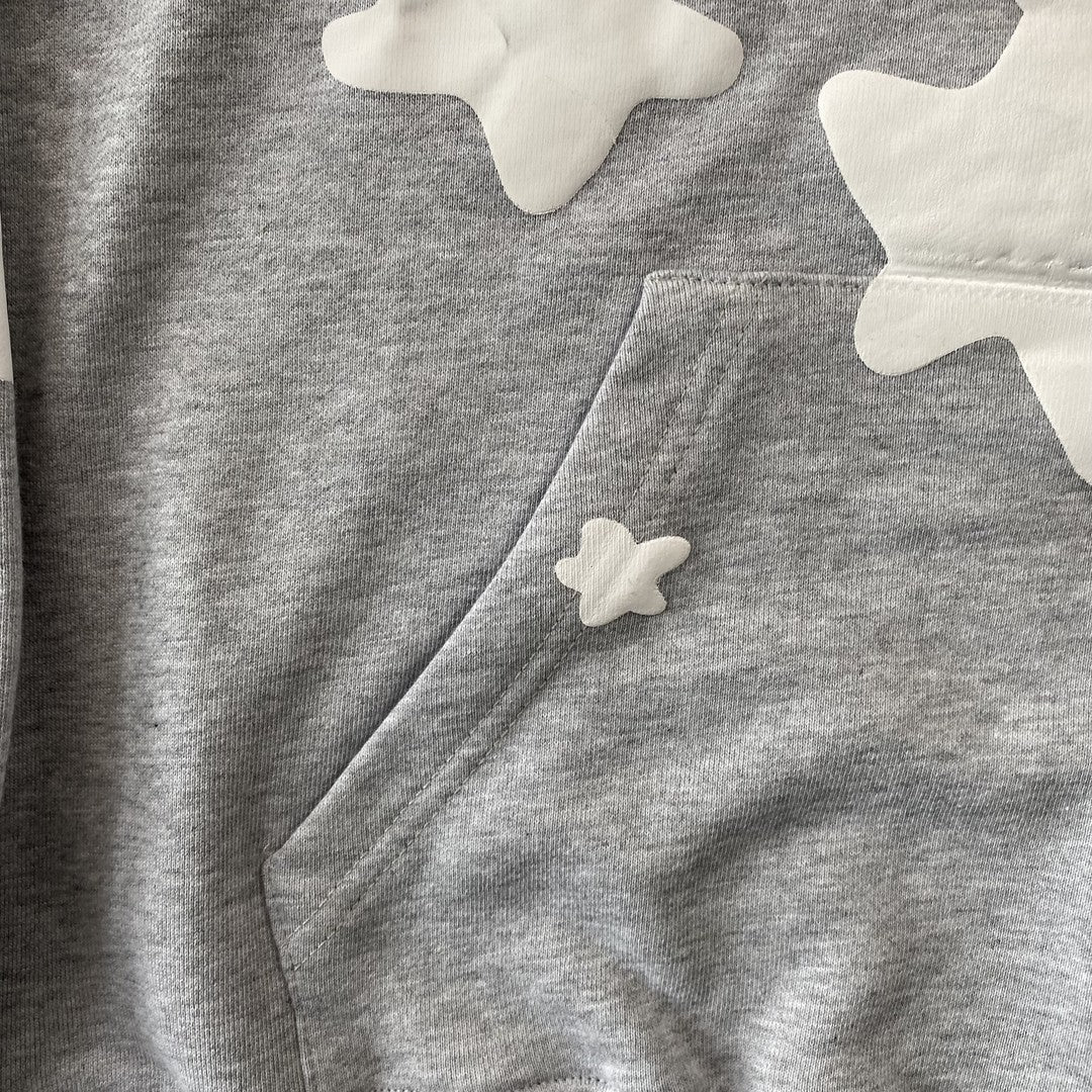 Sweat à capuche SP5DER BELUGA gris chiné