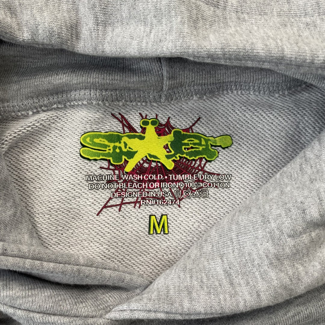 Sweat à capuche SP5DER BELUGA gris chiné