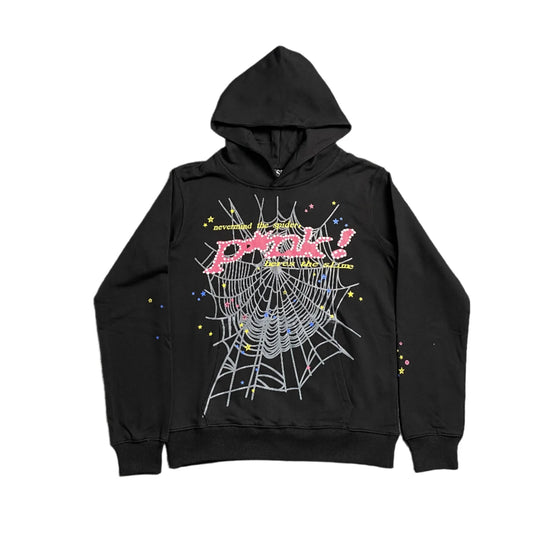 Sweat à capuche noir SP5DER P*NK