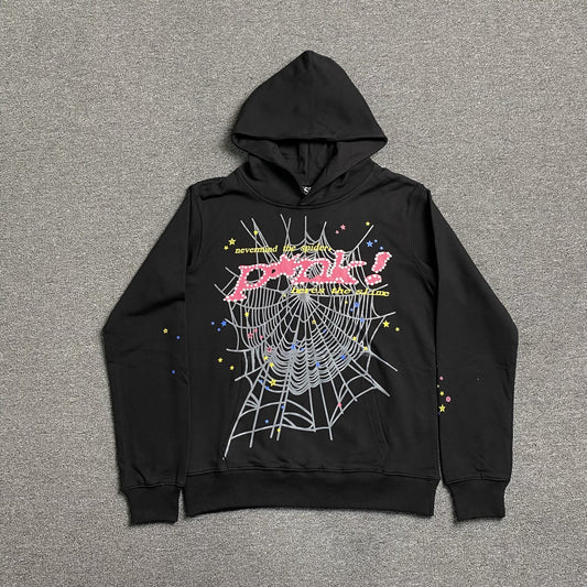 Sweat à capuche noir SP5DER P*NK