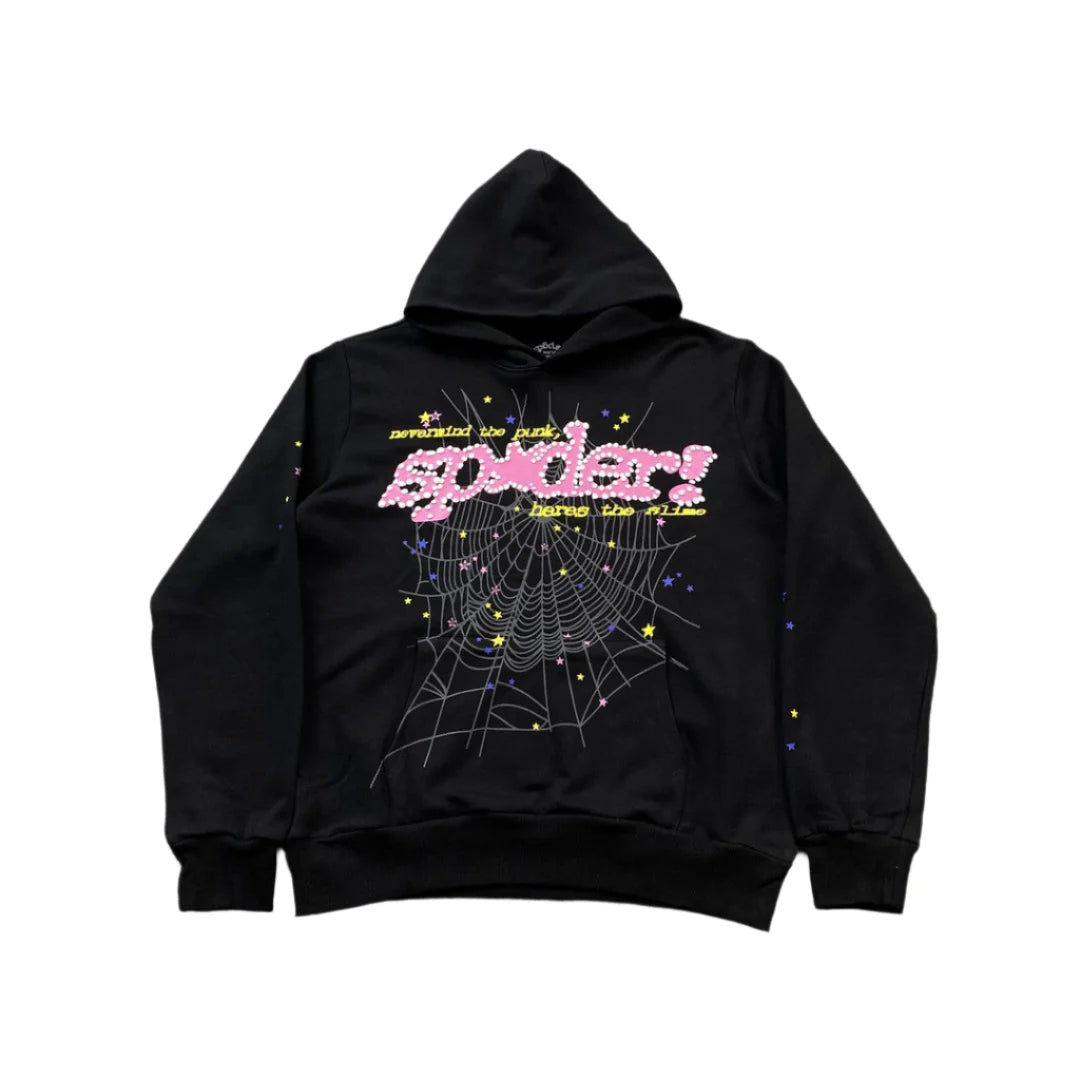 Sweat à capuche SP5DER P*NK V2 noir