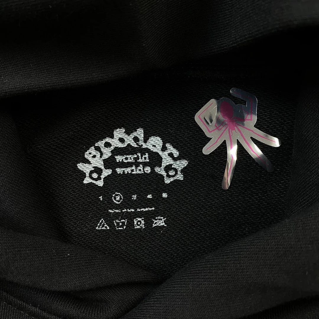 Sweat à capuche SP5DER P*NK V2 noir
