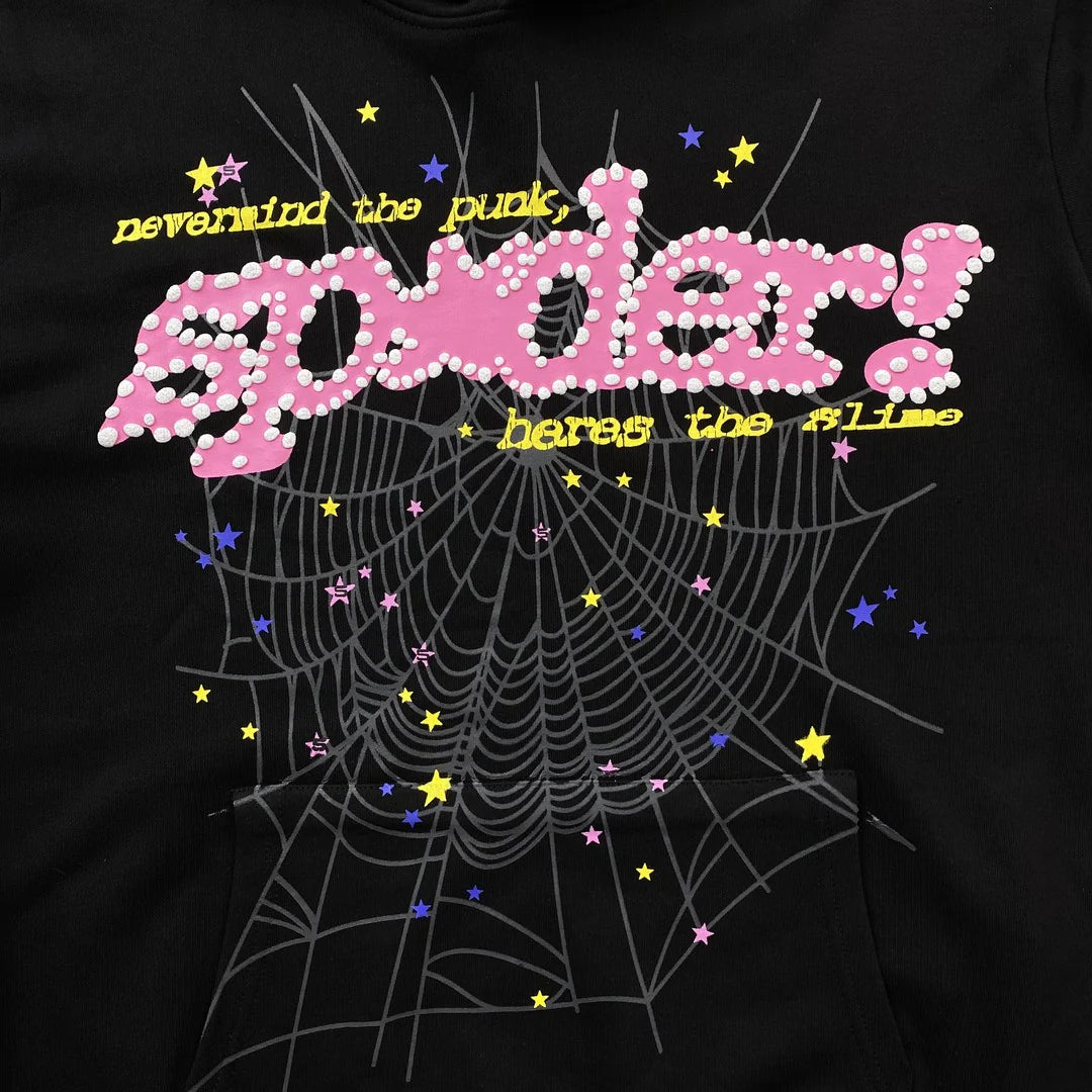 Sweat à capuche SP5DER P*NK V2 noir