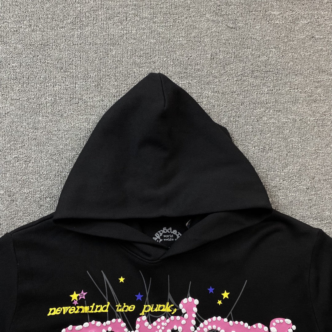 Sweat à capuche SP5DER P*NK V2 noir