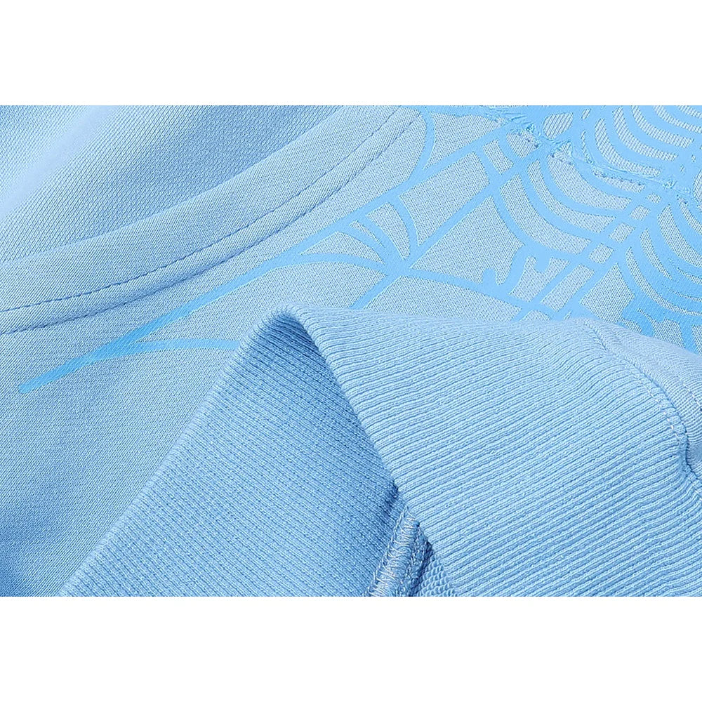 Sweat à capuche Web SP5DER bleu ciel
