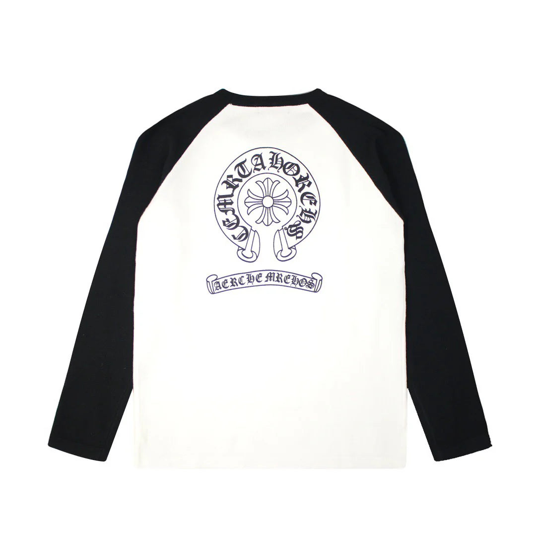 T-shirt à manches longues CHROME HEARTS, blanc et noir