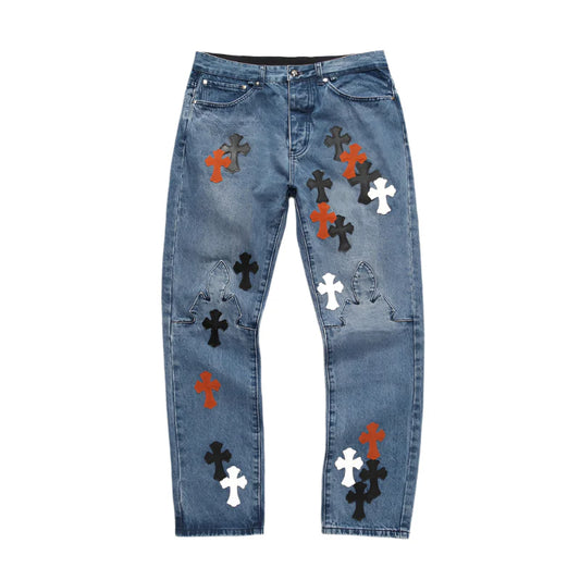 CHROME HEARTS 3 COULEURS CROISÉES BLEU JEANS