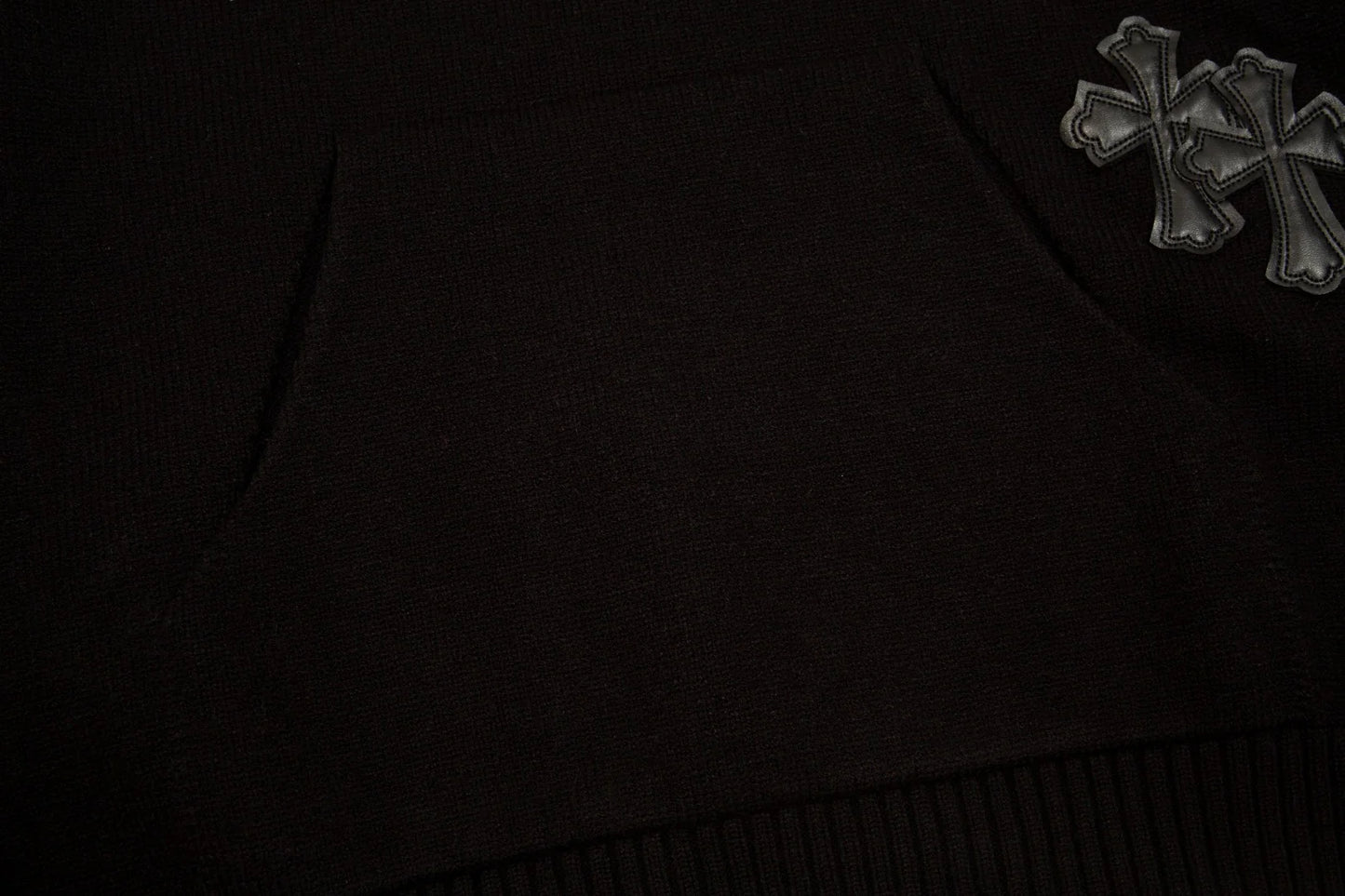 Sweat à capuche avec patch croix noire Chrome Hearts Noir
